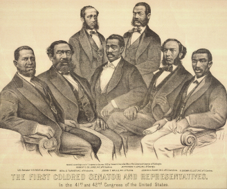 The First Colored Senator and Representatives in the 41st and 42nd US Congress of the United States